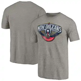 Walmart Men's Heather Gray New Orleans Pelicans Distressed Team Logo Tri-Blend T-Shirt offer