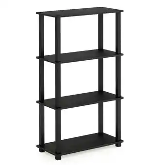 Walmart Furinno Turn-S-Tube 23.6W x 11.4D x 43.25H 4-Shelf Decorative Shelves, Americano and Black offer