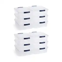 Walmart Rubbermaid Cleverstore 16 Quart Plastic Storage Tote Container w/ Lid (12 Pack) offer