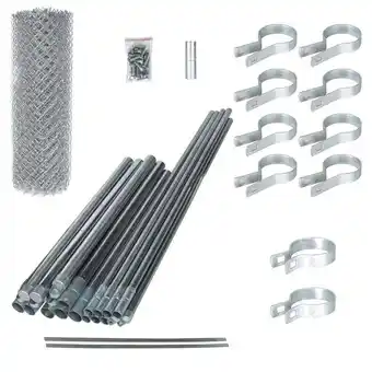 Walmart 5 x 50 ft. 11.5 AW Galvanized Steel Chain Link Fence Complete Kit, Metal Silver offer