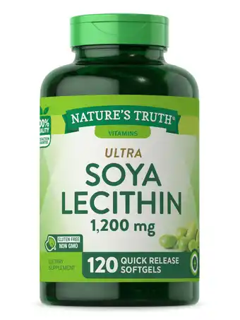 Walmart Ultra Soy Lecithin Capsules 1200 mg | 120 Softgels | Non-GMO, Gluten Free | By Nature's Truth offer