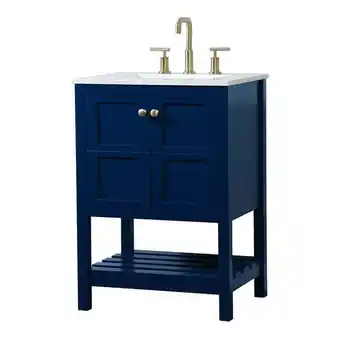 Walmart Elegant Decor Theo 24 Zinc Alloy MDF Single Bathroom Vanity in Blue offer