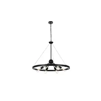 Walmart Living District Thora 6-Light Modern Metal Pendant Light in Black offer