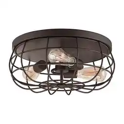 Walmart Millennium Lighting 5323 Neo-Industrial 3 Light Flush Mount Ceiling Fixture - Nickel offer