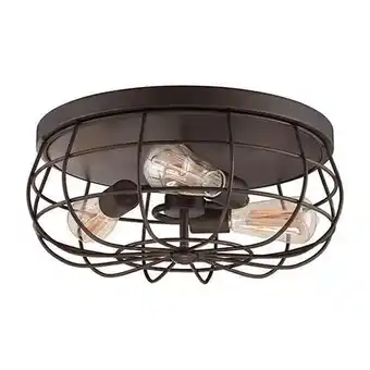 Walmart Millennium Lighting 5323 Neo-Industrial 3 Light Flush Mount Ceiling Fixture - Nickel offer