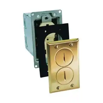 Walmart RACO 6500BR-5 1-Gang Brass Retangular Floor Box Kit includes 15A 125V TR offer