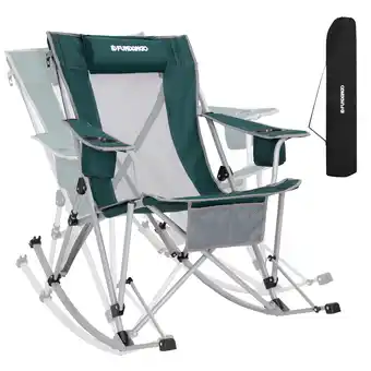 Walmart FUNDANGO Oversized Rocking Camping Chair for Adults Outdoor Folding Rocking Chair Lawn Chair Black offer