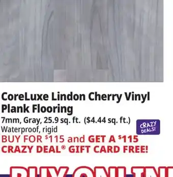 Ocean State Job Lot CoreLuxe 7mm Linden Cherry Waterproof Rigid Vinyl Plank Flooring Gray 25.9 sq. ft. ($4.44/ sq. ft.) offer