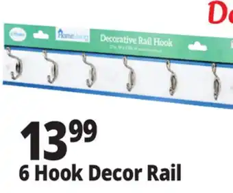 Ocean State Job Lot HomeLiving 6-Hook Decorative Rail Hooks White offer