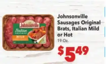 Vallarta Supermarkets Johnsonville Sausages Original Brats, Italian Mild or Hot offer