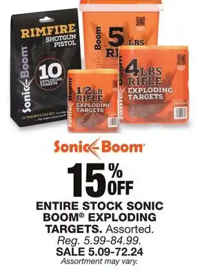 Blain's Farm & Fleet ENTIRE STOCK SONIC BOOM EXPLODING TARGETS offer