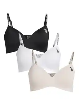 Walmart U.S. Polo Assn. Women's Wire Free Microfiber Push Up Bras, 3-Pack, Sizes 32A-38DD offer