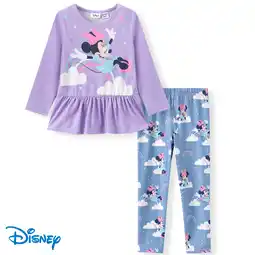 Walmart Disney Minnie Mouse Toddler Girls Leggings Sets Peplum T-Shirt and Leggings Outfit Set Sizes 2-6 offer