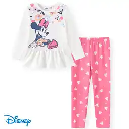 Walmart Disney Minnie Mouse Toddler Girls Leggings Sets Peplum T-Shirt and Leggings Outfit Set Sizes 2-6 offer