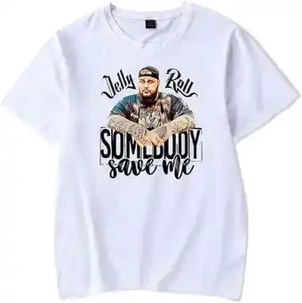 Walmart YUNQI Jelly Roll Shirt Somebody Save Me Tshirt Fashion Shirts Short Sleeve Streetwear Women Men offer