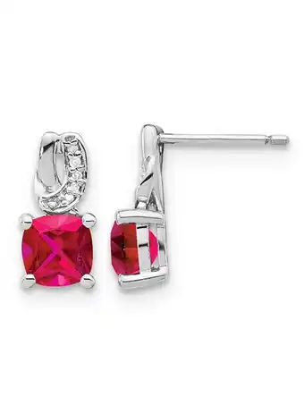 Walmart 2.50 Carat (Ctw) Lab-Created Ruby Post Earrings in Sterling Silver offer