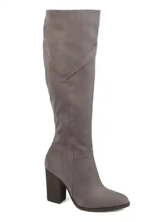 Walmart JOURNEE COLLECTION Womens Gray Comfort Kyllie Almond Toe Zip-Up Riding Boot 8.5 M offer