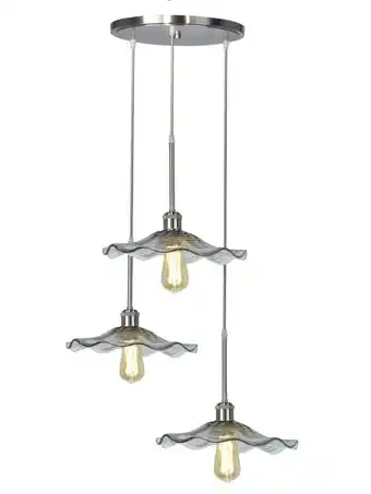 Walmart Dale Tiffany 3-Light Metal & Art Glass Pendant in Satin Nickel offer