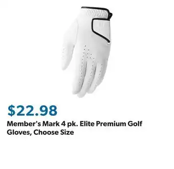 Sam's Club Member's Mark 4 pk. Elite Premium Golf Gloves, Choose Size offer