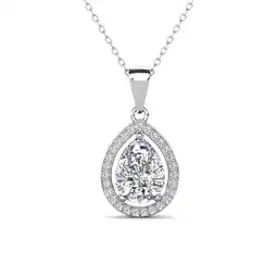 Walmart Cate & Chloe Isabel 18k White Gold Plated Pendant Necklace with Simulated Diamond Crystal for Women offer