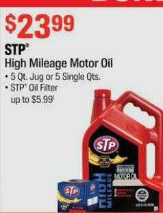 AutoZone Stp High Mileage Motor Oil offer
