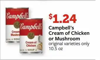 Fareway Campbell's Cream Of Chicken Or Mushroom offer