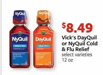 Fareway Vick's Dayquil Or Nyquil Cold & Flu Relief offer