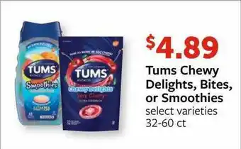 Fareway Tums Chewy Delights Bites Or Smoothies Select Varieties offer
