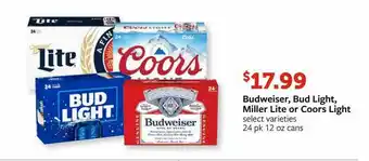 Fareway Budweiser Bud Light Miller Lite Or Coors Light offer