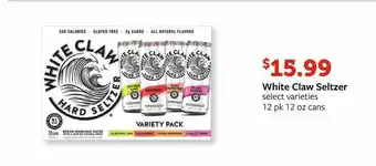 Fareway White Claw Seltzer Select Varieties offer