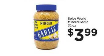 Food 4 Less Spice World Minced Garlic offer