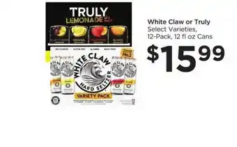 Food 4 Less White Claw Or Truly Select Varieties offer
