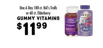 Maceys Gummy Vitamins One Day Kid's Trolls Or Elderberry offer