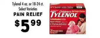 Maceys Pain Relief Tylenol Select Varieties offer