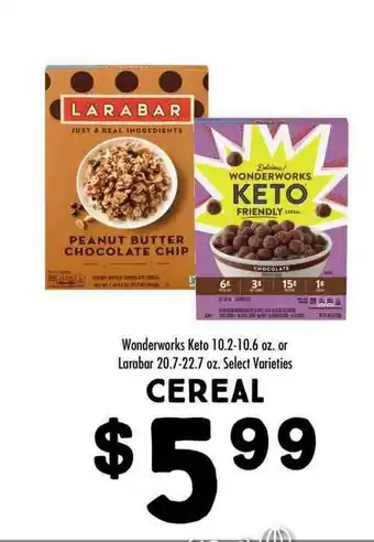 Maceys Cereal Wonderworks Keto Or Larabar Select Varieties offer