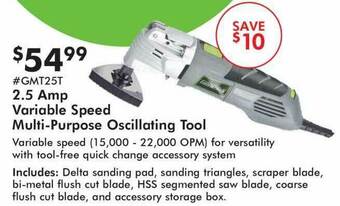 Valu Home Centers 2.5 Amp Variable Speed Multi-purpose Oscillating Tool offer