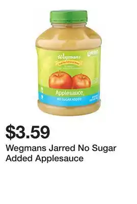 Wegmans Wegmans Jarred No Sugar Added Applesauce offer