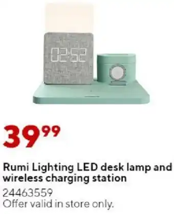 Staples Rumi Lighting LED Desk Lamp And Wireless Charging Station offer