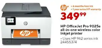 Staples HP OfficeJet Pro 9025e All-In-One Wireless Color Inkjet Printer offer