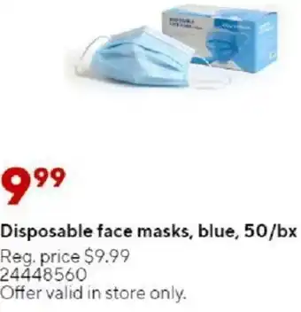 Staples Disposable Face Masks, Blue 50/Bx offer