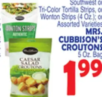 Bravo Supermarkets MRS. CUBBISON'S CROUTONS 5 Oz. Bag offer