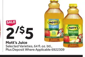 Stop&Shop Mott's Juice offer