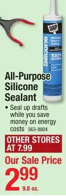 Menards DAP Clear All-Purpose 100% Silicone Sealant - 9.8 oz offer