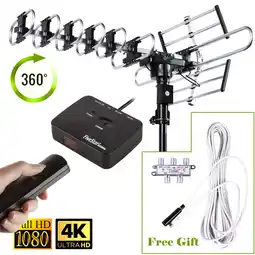 Walmart Five Star TV Antenna 200 mile Long Range Outdoor Motorized Amplified HDTV High Gain 36dB UHF VHF offer