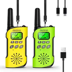 Walmart AWANFI Walkie Talkies 2 Pack with 22 Channel, LED Light, Rechargeable, Gifts for Boys and Girls offer