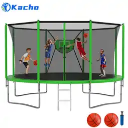 Walmart Kacho Trampoline with Enclosure Net and Basketball Hoop, 12 ft to 14 ft offer