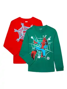 Walmart Bluey Boys Holiday Graphic Tee with Long Sleeves, 2-Pack, Sizes 4-8 offer