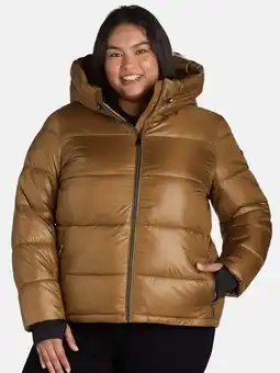 Walmart BCBG Paris Women's and Women's Plus Hooded Puffer Jacket, Heavyweight, Sizes S-3X offer