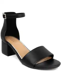 Walmart SUGAR Womens Black Smooth Ankle Strap Cushioned Noelle Round Toe Block Heel Buckle Dress Sandals 8 M offer