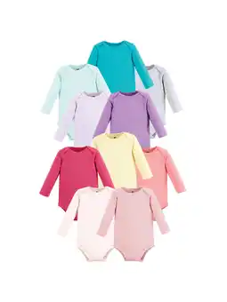 Walmart Hudson Baby Cotton Long Sleeve Bodysuit, 10-Pack, Newborn-18 Months offer